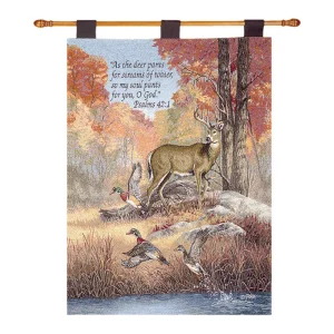 Fur Feathers & Fall w/ Verse Tapestry Wall Hanging