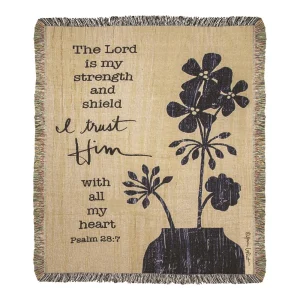 The Lord Is My Strength Tapestry Throw