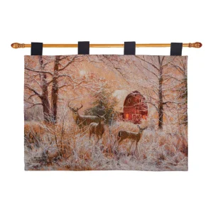 Winter Moonlight Tapestry Wall Hanging