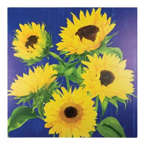 Blue Sunflower Outdoor Canvas