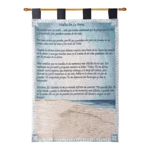 Footprints In The Sand Tapestry Wall Hanging - Spanish